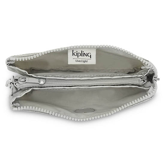 Kipling Creativity Large Klasik Metallic Pouch Çanta Bej Rengi | TR 1143NW